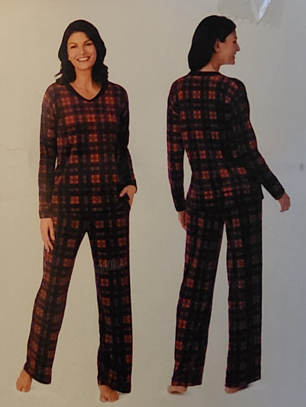 New, Nautica 2pc Women's XXLG Sleepwear Set, Plaid, Red, Navy, Lite Blue